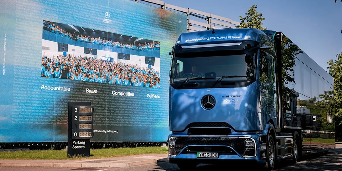 Mercedes буде використовувати електричну вантажівку eActros 600 протягом європейської частини чемпіонату